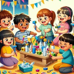 Brinquedos Montessori Baratos: Garrafas PET e Fita Adesiva na Educação Infantil