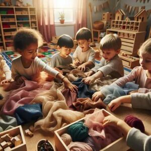 Jogos Táteis Montessori Com Tecidos Variados Para Estimular o Sentido do Toque